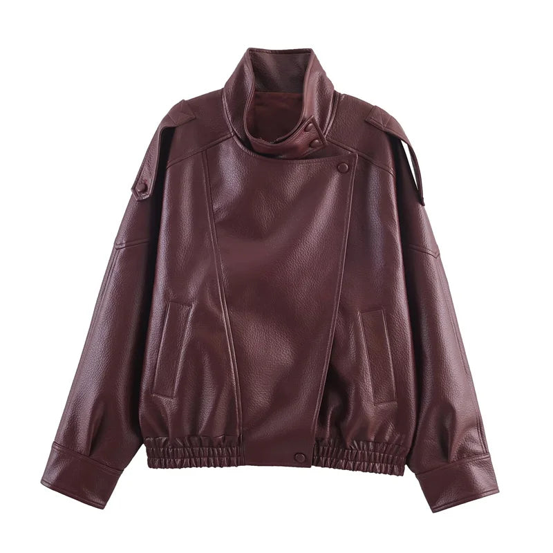 Pebble Faux Leather Jacket
