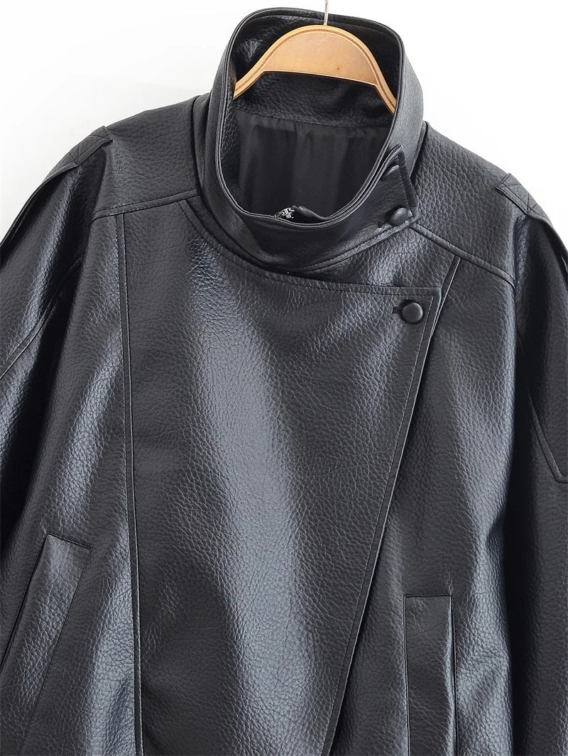 Pebble Faux Leather Jacket