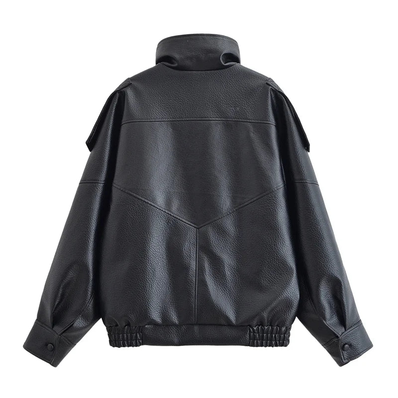Pebble Faux Leather Jacket