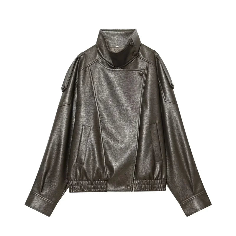Pebble Faux Leather Jacket