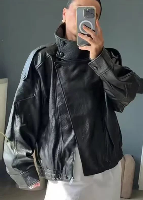 Pebble Faux Leather Jacket