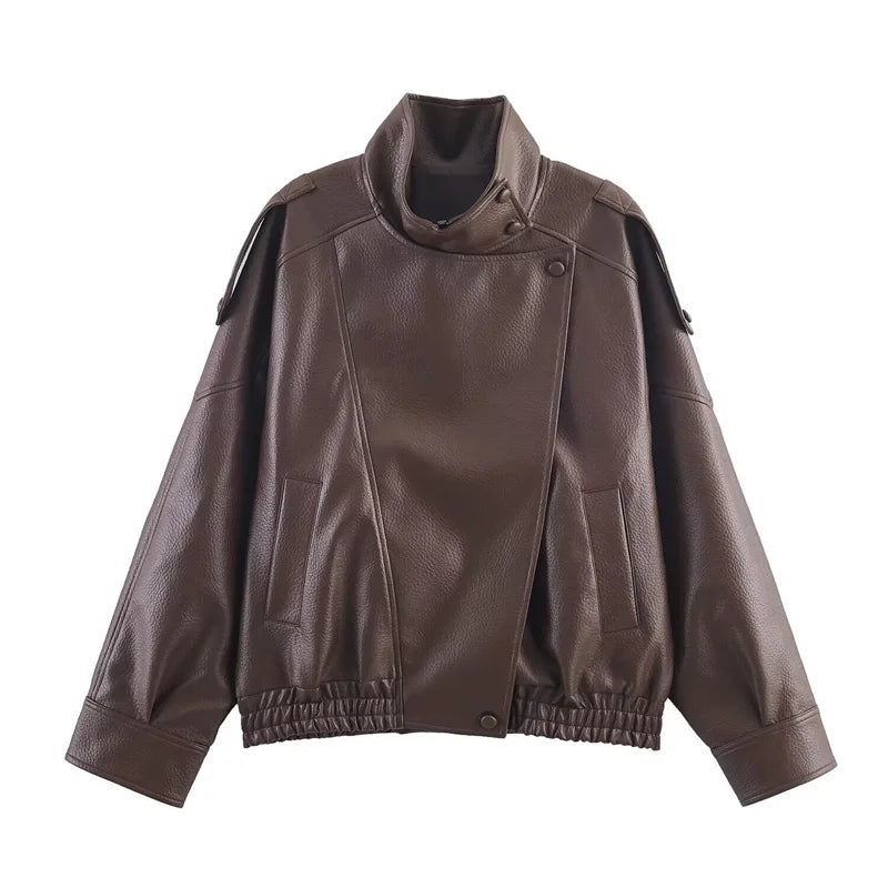 Pebble Faux Leather Jacket