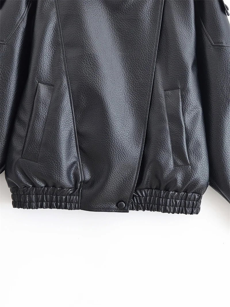 Pebble Faux Leather Jacket